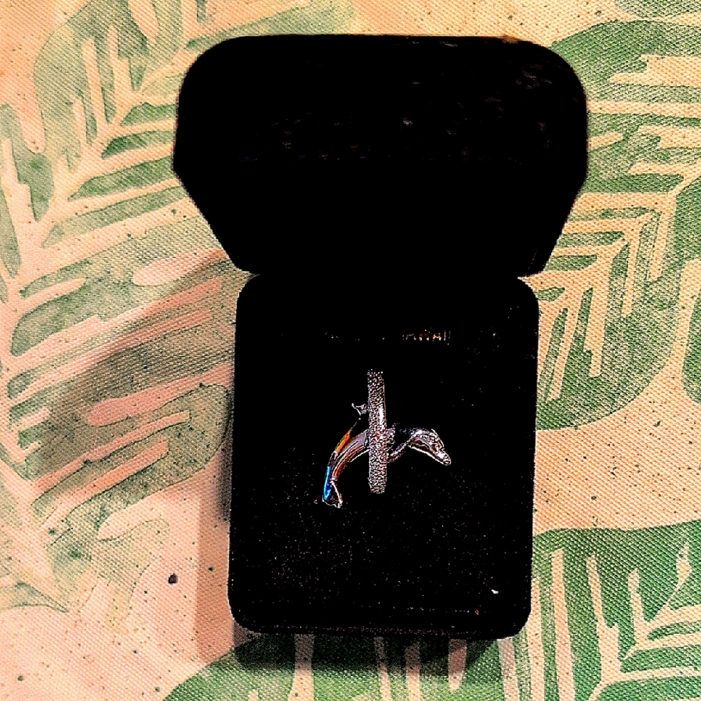 WYLAND Sterling Silver Breaching Dolphin Pendant - Hawaii - Signed - MINT NIB
